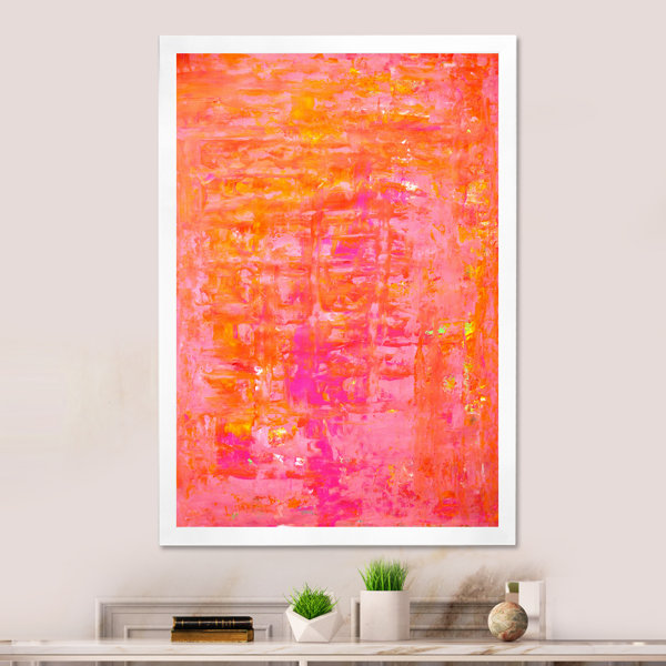 Wrought Studio " Orange Meets Pink Modern Art " Wayfair